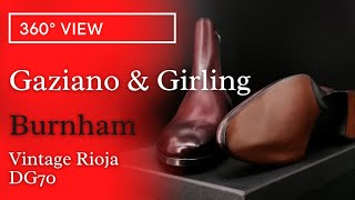 Gaziano amp Girling  Burnham Chelsea Boot  360° View  Single Oak bark Sole [upl. by Esmond]