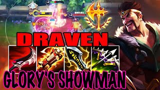 WILD RIFT DRAVEN ADC GAMEPLAY  GLORYS SHOWMAN  DRAVEN BUILD RUNES [upl. by Aramoj]