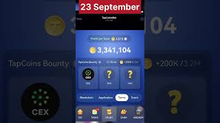 23 September Tap Coin Daily Bounty  tap Coin Bot Daily Combo  Tap Coins Airdrop [upl. by Nioe881]