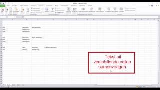 Teksten in excel 2010 samenvoegen en splitsen [upl. by Andryc]