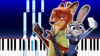 Zootopia  Try Everything Piano Tutorial [upl. by Etteluap]