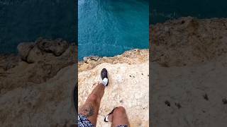 Dangerous cliff jump ☠️🤟 cliffjumping extremesports travel fly [upl. by Kcirdahs818]