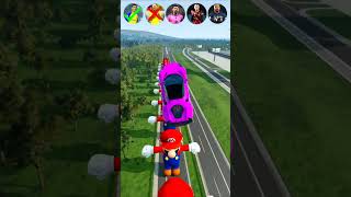 🚘CR7 vs Messi vs Mbappe vs Neymar vs Haaland JUMPING COMPETITION 3 ⚽️beamngdrive simulatorshorts [upl. by Sulakcin136]