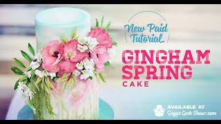 Gingham Spring Cake Tutorial promo video [upl. by Brook]