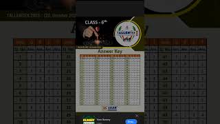 TALLENTEX 20 October class6 answer key [upl. by Aytak]