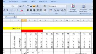 Excel 2007Urlaubsplanner FerienWochenendeFeiertage markieren Teil 4 Finale [upl. by Haelem837]