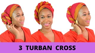 Foulard croisé  Turban cross  easy head tie styles 2022 [upl. by Enamart]