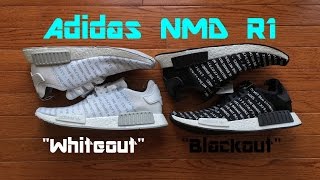 Adidas NMD R1 quotBlackoutquot amp quot Whiteoutquot Unboxing [upl. by Aneehs]