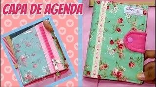 Como Fazer Capinha para Agenda com Bolso Externo na Máquina Doméstica  Costura Iniciante [upl. by Yatnahs]