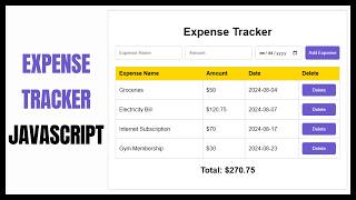 Build an Expense Tracker App with JavaScript [upl. by Enoj]