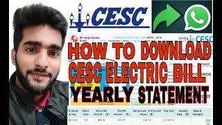 How to download CESC ELECTRIC BILL yearly statement [upl. by Einobe]