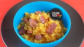 ARROZ CASERO DOMINICANO CON SALAMI RECETA CRIOLLA l COCINA FÁCIL 101 [upl. by Grayce658]