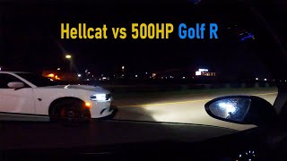 500 HP Golf R vs Hellcat [upl. by Inasah]