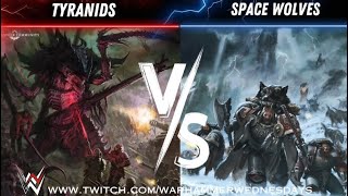 Tyranids VS Space Wolves Warhammer 40k Battle Report [upl. by Ennovehc]