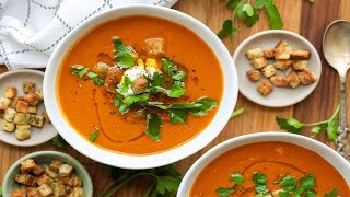 The Perfect Tomato Basil Bisque Soup  Great for Fall Weather [upl. by Arella]