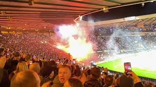 Celtic supporters tribute to Bertie Auld on the 67th minute of the League Cup semifinal [upl. by Pate919]