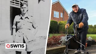 WW2 veteran 100 walks 660 miles around his garden to raise money  SWNS [upl. by Yorgerg]