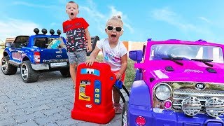 Little Girl Elis Ride On Pink Jeep My Little Pony 12V Power Wheel with Baby Doll and Thomas Ford [upl. by Wollis]