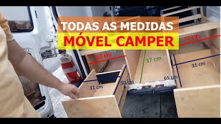 TODAS AS MEDIDAS DO NOSSO MÓVEL CAMPER  MONTANDO NOSSA FIORINO MOTORHOME  PARTE 3 [upl. by Lehcyar]