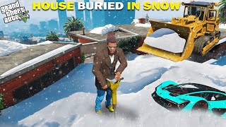 GTA 5  I Uncovered Franklins Buried House In Snow GTA 5 Mods [upl. by Kumler]