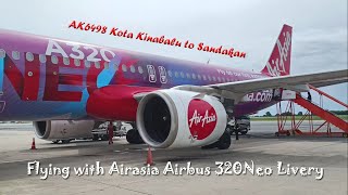 Airasia AK6498 Kota Kinabalu to Sandakan Boarding the Airbus 320Neo Livery [upl. by Rora]