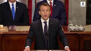 French President Macron addresses joint session of congress  ABC News [upl. by Arnoldo]