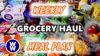 Weekly Grocery Haul 2 Stores🛒 Points Included ➕✨FAMILY FRIENDLY✨ Weight Watchers Weekly Meal Plan🍴 [upl. by Akelahs]