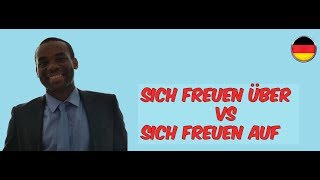 Cours dallemand A1 B2 Sich freuen über vs Sich freuen auf [upl. by Ocinom]