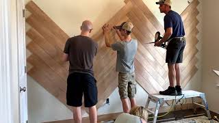 Super Easy DIY Herringbone Accent Wall [upl. by Suez]