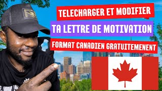 COMMENT FAIRE GRATUITEMENT UNE LETTRE SE MOTIVATION FORMAT CANADIEN EN 2024 EN 5 MINUTES [upl. by Ailuig]