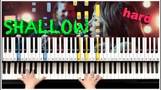 Shallow  Lady Gaga amp Bradley Cooper  Easy Piano Tutorial  SHEET MUSIC [upl. by Nilyram]