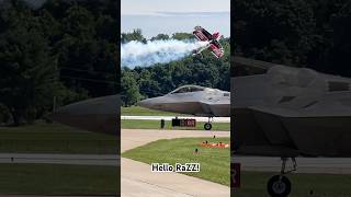 RaZZ waves to the crowd after flying an extraordinary demo in the F22 Raptor [upl. by Seldun612]