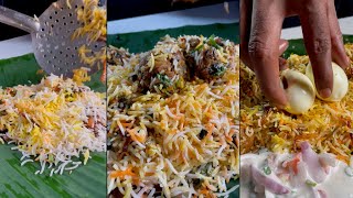 Hyderabadi Chicken Biryani Cooking and tasting 🔥 [upl. by Notled]