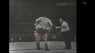 Gorilla Monsoon Vs Giant Baba in a 1966 Japanese wrestling match [upl. by Eyahc]