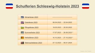 Schulferien Schleswig Holstein 2023 [upl. by Bena]