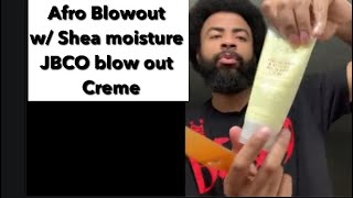 Afro blowout wShea moisture JBCO strengthen and restore blow dry creme [upl. by Nodnyl84]