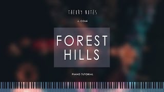 How to Play J Cole  Forest Hills Intro  Theory Notes Piano Tutorial [upl. by Athene]