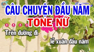 Karaoke Câu Chuyện Đầu Năm Tone Nữ Em  Nhạc Xuân Mới 2024  Karaoke Đồng Sen [upl. by Odranreb315]