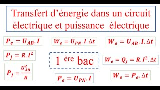 Transfert d’´énergie dans un circuit électrique 1BAC Sc Mathématiques et Sc expérimentales [upl. by Arayk]