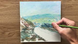 The Process of Impressionist Painting  Monet  Acrylic painting [upl. by Aseeral538]