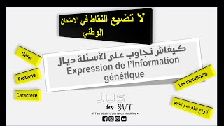 Expression de linformation génétique كيفاش تجاوب على تمارين  Relation gène protéine caractère [upl. by Marj]