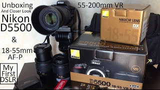 Unboxing Nikon D5500 w1855mm AFP  55200mm Lenses My First DSLR [upl. by Drawyah]