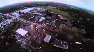 Raw Aerial View of Arkansas Tornado Damage [upl. by Crescantia]