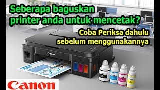 Cara mengetahui kondisi Printer baik untuk mencetak Test Warna dan Cleaning Canon G2000 G3000 [upl. by Enelehs]