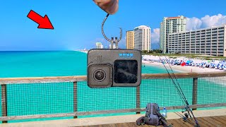 Dropped a GoPro Under the Worlds Clearest Water Fishing Pier Crazy [upl. by Namie]