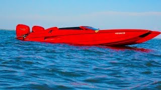 Hustler Talon Ferrari Boat 2014 LOTO Poker Run Shootout [upl. by Adnahsal]