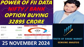 FII DATA 25 November  Stock market  BANKNIFTY predictions tomorrow  Nifty predictions tomorrow [upl. by Anidan41]