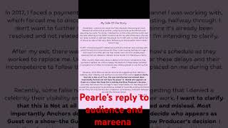 Pearle maaney s reply to audience and mareena [upl. by Landel]