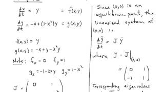 Using the Jacobean to Linearize at nonlinear system at an equilibrium point [upl. by Eedebez15]