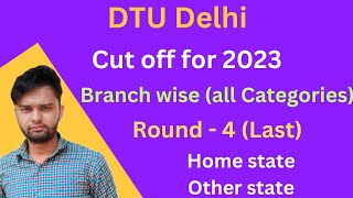 DTU Cutoffs for 2023🔥  Branch wise All Categories  HS amp OS  1 Lac General Cutoff😍 [upl. by Eitsirk48]